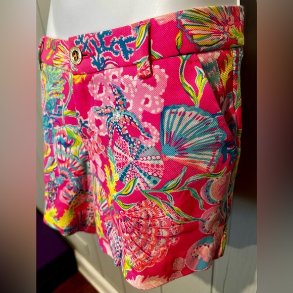 Lilly Pulitzer Pink & Blue Tropical Print Shorts - Picture 4 of 7